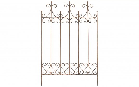 Płotek ogrodowy metalowy retro FABIUS kolor brązowy antyczny metaloplastyka