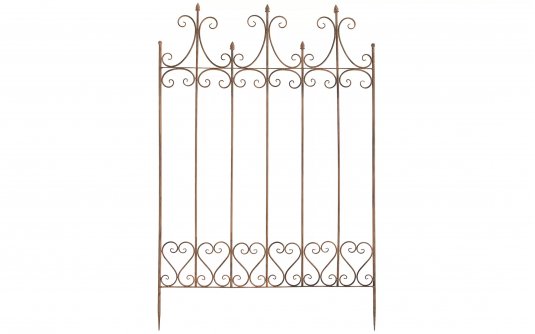 Płotek ogrodowy metalowy retro FABIUS kolor brązowy antyczny metaloplastyka