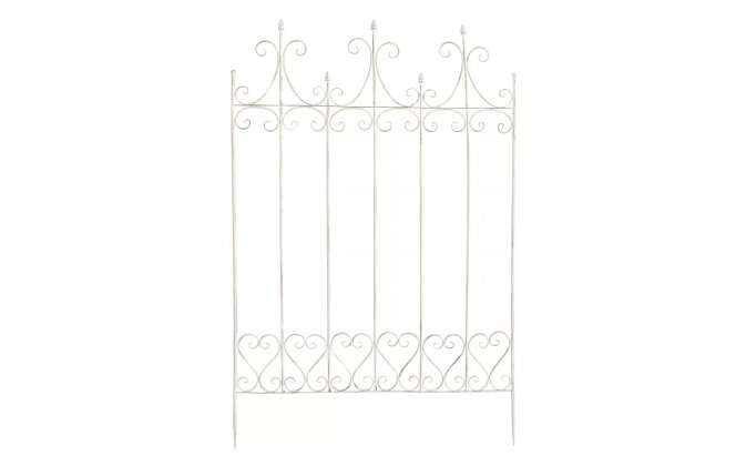 Płotek ogrodowy metalowy retro FABIUS kolor biały antyczny metaloplastyka