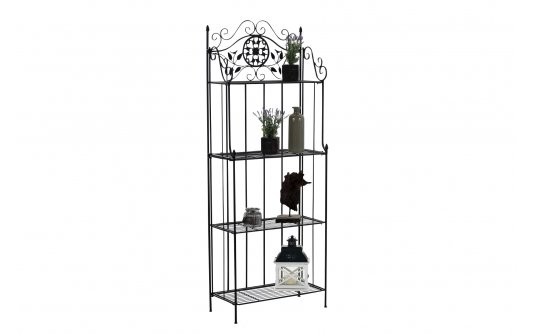 Czarny metalowy regał w stylu retro FUNK Czarny metalowy regał w stylu retro FUNK