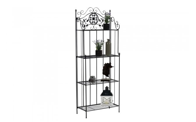 Czarny metalowy regał w stylu retro FUNK