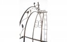Metalowy łuk ogrodowy GRENADA z dekoracyjną bramką stalowy kolor brąz metaliczny