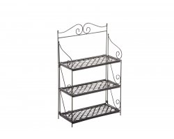 czarny regał kwietnik metalowy ogrodowy retro vintage