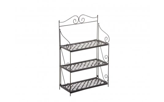 czarny regał kwietnik metalowy ogrodowy retro vintage