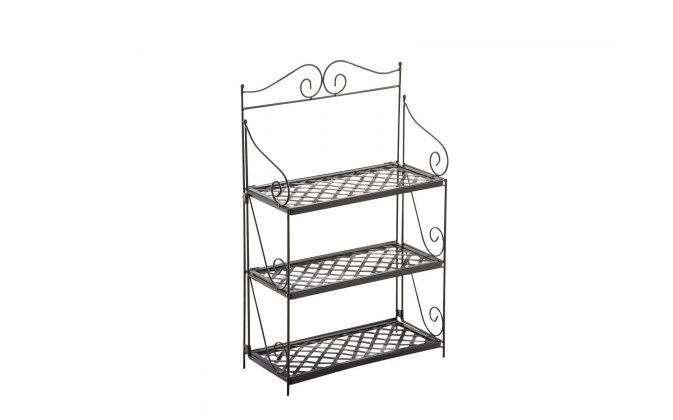 czarny regał kwietnik metalowy ogrodowy retro vintage