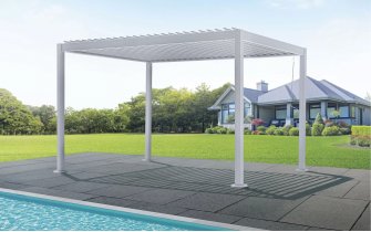Biała pergola lamelowa 3 x 4 m aluminiowa 
