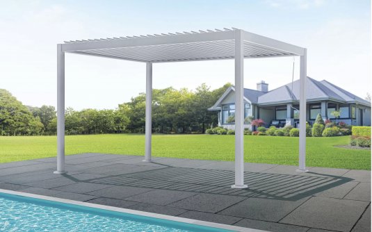 Biała pergola lamelowa 3 x 4 m aluminiowa 