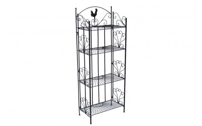 czarny kwietnik regał metalowy retro MIRA