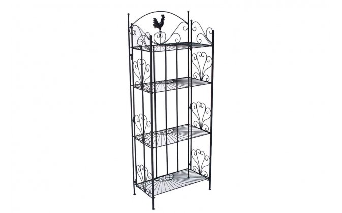 czarny kwietnik regał metalowy retro MIRA