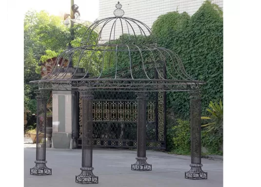 okrągły ekskluzywny pawilon ogrodowy stalowy