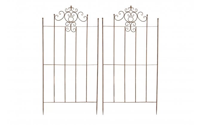 Brązowy rdzawy płotek metalowy ogrodowy retro vintage PERICO