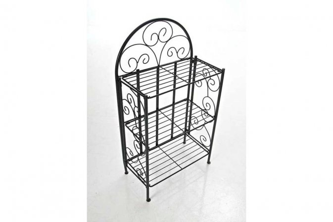 Czarny skłądany regał metaloplastyka prowansalski ROCHA