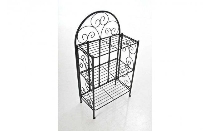 Czarny skłądany regał metaloplastyka prowansalski ROCHA