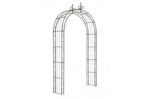 Łuk różany metalowy z półokragłym zwińczeniem SUEZ brąz postarzany