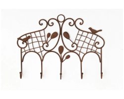 metalowy wieszka retro na ubrania brązowy