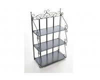 CZarna wisząca półka z metaloplastyki vintage składana WAGNER