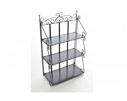 CZarna wisząca półka z metaloplastyki vintage składana WAGNER