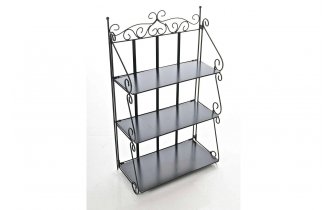 CZarna wisząca półka z metaloplastyki vintage składana WAGNER