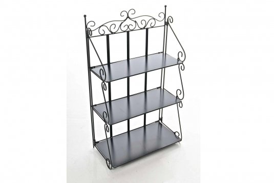 CZarna wisząca półka z metaloplastyki vintage składana WAGNER CZarna wisząca półka z metaloplastyki vintage składana WAGNER