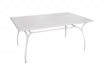 biały stół ogrodowy stalowy