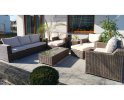 Duży zestaw mebli ogrodowych z technorattanu LARGHI XXL technorattan BRĄZOWY
