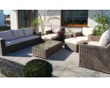 Duży zestaw mebli ogrodowych z technorattanu LARGHI XXL technorattan BRĄZOWY