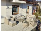 Duży zestaw mebli ogrodowych z technorattanu LARGHI XXL technorattan BEŻOWOSZARY