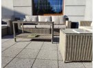 Duży zestaw mebli ogrodowych z technorattanu LARGHI XXL technorattan BEŻOWOSZARY