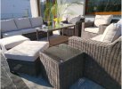 Duży zestaw mebli ogrodowych z technorattanu LARGHI XXL technorattan BRĄZOWY