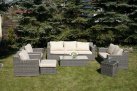 Duży zestaw mebli ogrodowych z technorattanu LARGHI XXL technorattan SZAROPOPIELATY