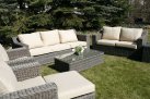 Duży zestaw mebli ogrodowych z technorattanu LARGHI XXL technorattan SZAROPOPIELATY