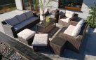 Duży zestaw mebli ogrodowych z technorattanu LARGHI XXL technorattan BRĄZOWY