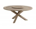 okrągły stół ogrodowy LOUVRE teak śr. 160 cm nogi teak