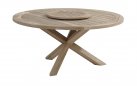 okrągły stół ogrodowy LOUVRE teak śr. 160 cm nogi teak