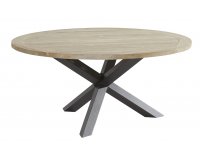 okrągły stół ogrodowy LOUVRE teak śr. 160 cm nogi aluminiowe