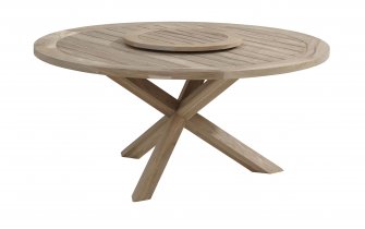 okrągły stół ogrodowy LOUVRE teak śr. 160 cm nogi teak