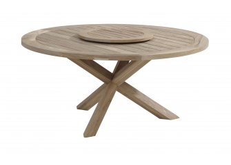 okrągły stół ogrodowy LOUVRE teak śr. 160 cm nogi teak