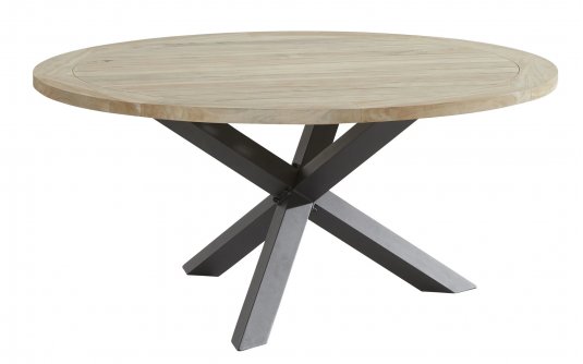 okrągły stół ogrodowy LOUVRE teak śr. 160 cm nogi aluminiowe okrągły stół ogrodowy LOUVRE teak śr. 160 cm nogi aluminiowe