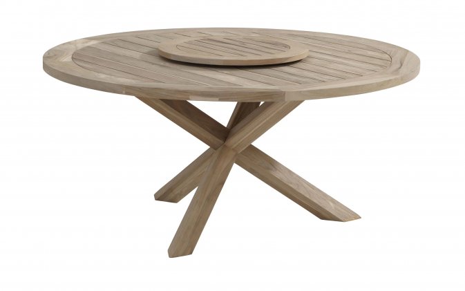 okrągły stół ogrodowy LOUVRE teak śr. 160 cm nogi teak okrągły stół ogrodowy LOUVRE teak śr. 160 cm nogi teak