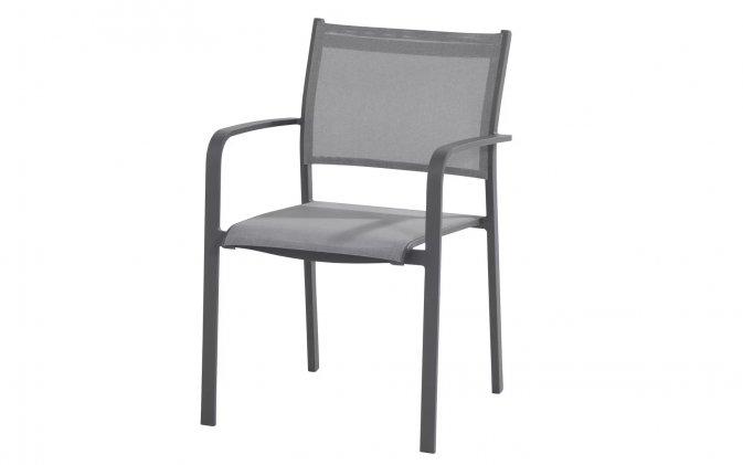 cienmoszare sztaplowane krzesło ogrodowe aluminiowe z tekstyliną TOSCA 4so