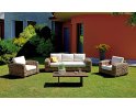 rattanowy komplet wypoczynkowy ALGARVE z dużą sofą i fotelami 