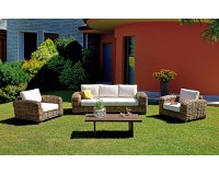 rattanowy komplet wypoczynkowy ALGARVE z dużą sofą i fotelami 