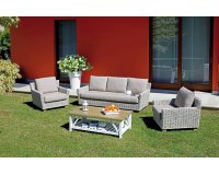 Komplet wypoczynkowy z naturalnego rattanu szary CAPELO