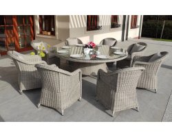 Duży komplet sotłowy na taras KUMBANG 180 technorattan jasnoszary