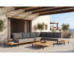 Modułowy narożnik ogrodowy KTSU tierraodoor teak  antracyt