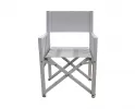 biały reżyserski fotel aluminiowy