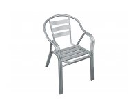 Aluminiowe sztaplowane krzesło bistro do kawiarni z rur CARONI