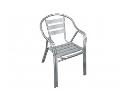 Aluminiowe sztaplowane krzesło bistro do kawiarni z rur CARONI