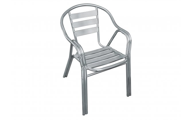 Aluminiowe sztaplowane krzesło bistro do kawiarni z rur CARONI