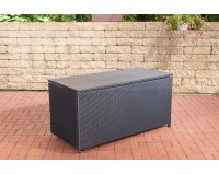 Skrzynia na poduszki ogrodowa z technorattanu CZARNA